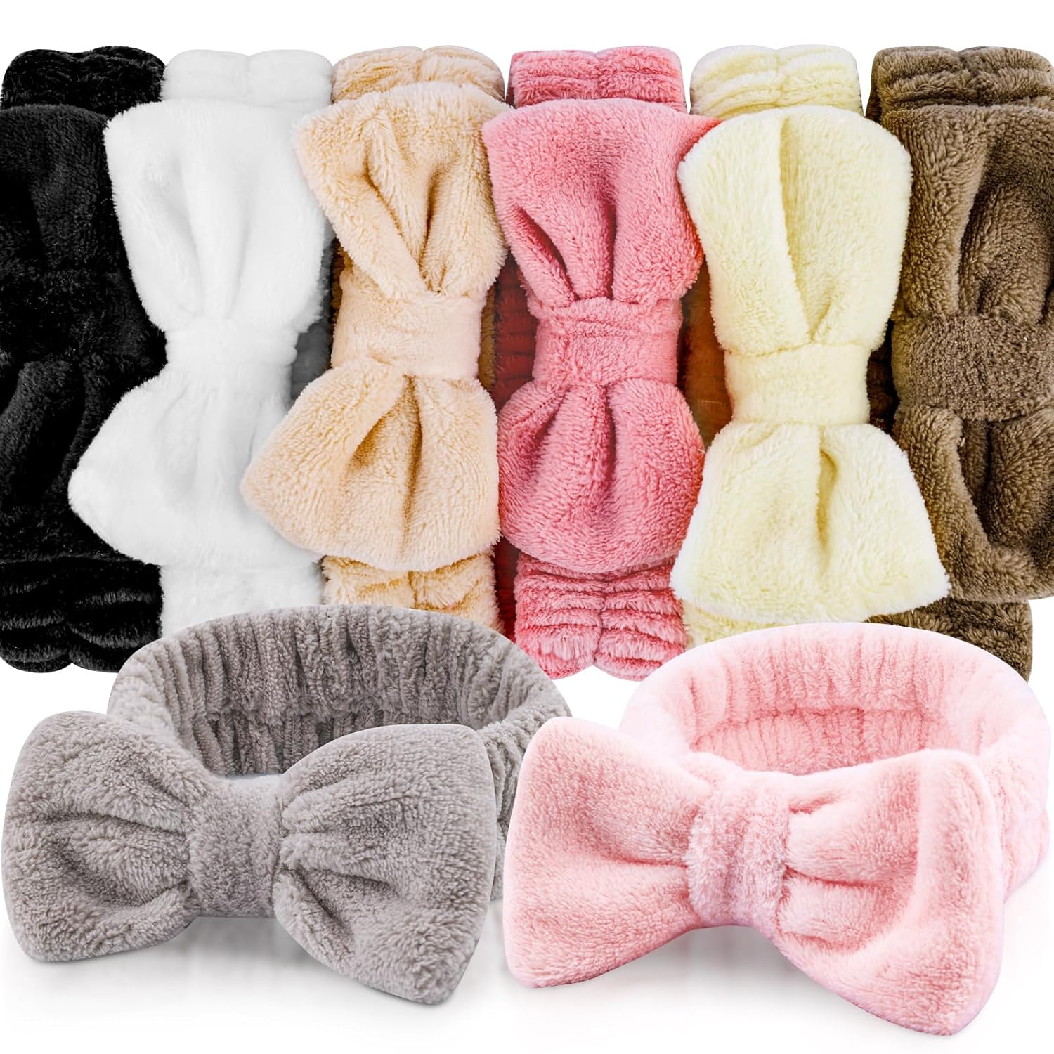 8pcs Spa Headband, Cute Small Bulk Gifts for Women, Stocking Stuffers for Teen Girls, Skincare Makeup Face Wash Headband, Hair Accessories, Birthday Party Favors Gift Basket Stuffers