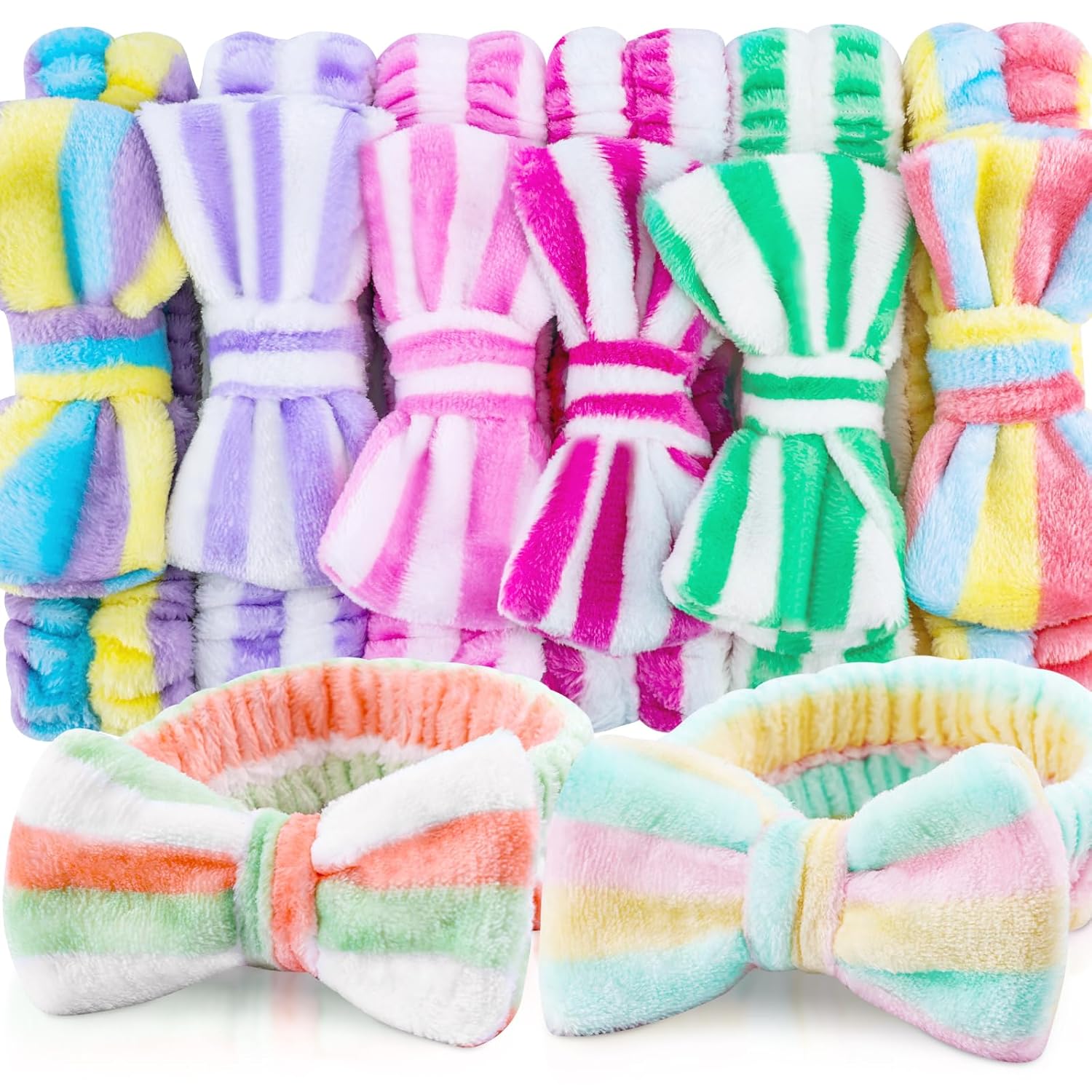 8pcs Spa Headband, Cute Small Bulk Gifts for Women, Stocking Stuffers for Teen Girls, Skincare Makeup Face Wash Headband, Hair Accessories, Birthday Party Favors Gift Basket Stuffers