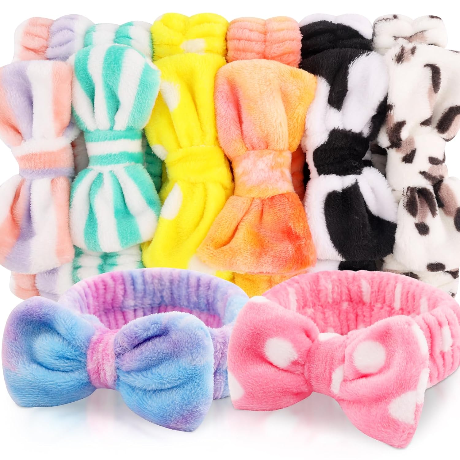 8pcs Spa Headband, Cute Small Bulk Gifts for Women, Stocking Stuffers for Teen Girls, Skincare Makeup Face Wash Headband, Hair Accessories, Birthday Party Favors Gift Basket Stuffers