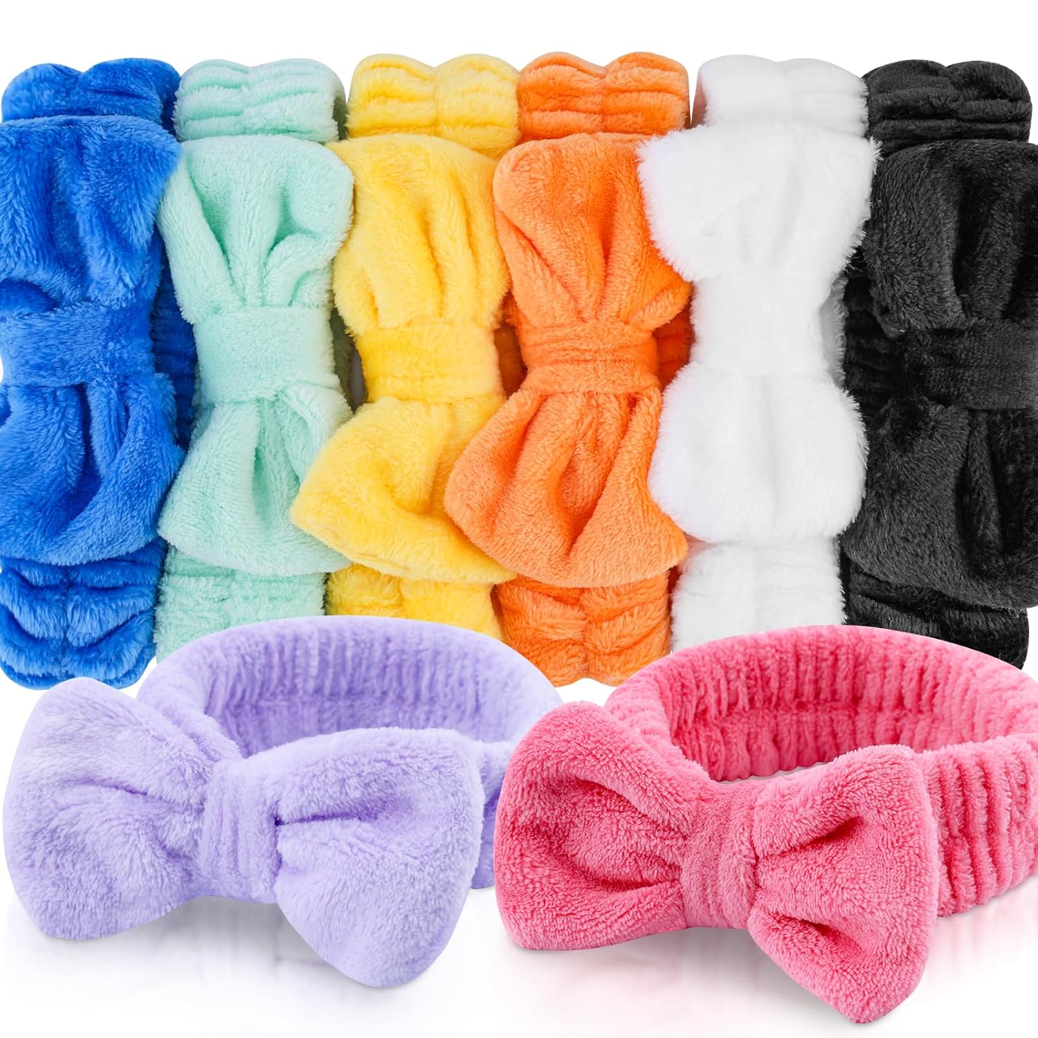 8pcs Spa Headband, Cute Small Bulk Gifts for Women, Stocking Stuffers for Teen Girls, Skincare Makeup Face Wash Headband, Hair Accessories, Birthday Party Favors Gift Basket Stuffers